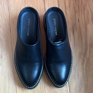 Jenni Kayne Black Leather Slip-On Mules